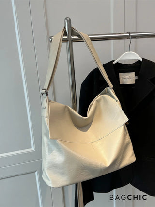 Aliyah - Oversized Leather Foldover Shoulder Bag