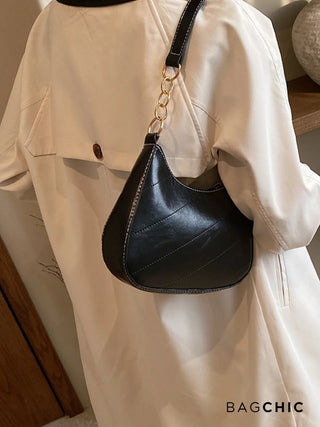 Hailey - Quilted Leather Crescent Shoulder Bag