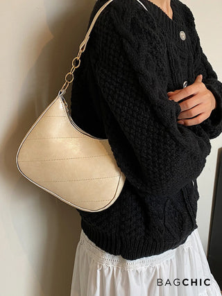 Hailey - Quilted Leather Crescent Shoulder Bag