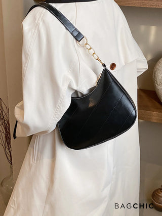 Hailey - Quilted Leather Crescent Shoulder Bag