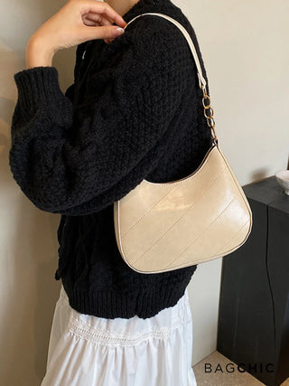 Hailey - Quilted Leather Crescent Shoulder Bag