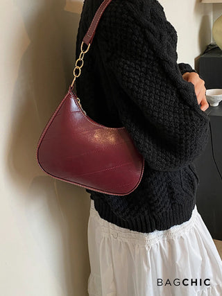 Hailey - Quilted Leather Crescent Shoulder Bag