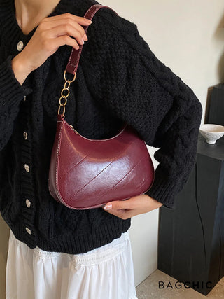 Hailey - Quilted Leather Crescent Shoulder Bag