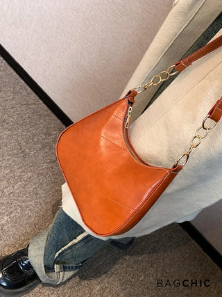 Hailey - Quilted Leather Crescent Shoulder Bag