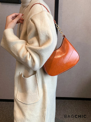 Hailey - Quilted Leather Crescent Shoulder Bag