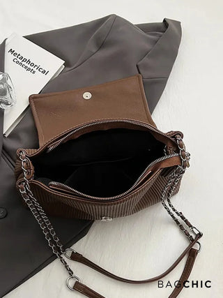 Cora - Retro Corduroy-Inspired Shoulder Bag