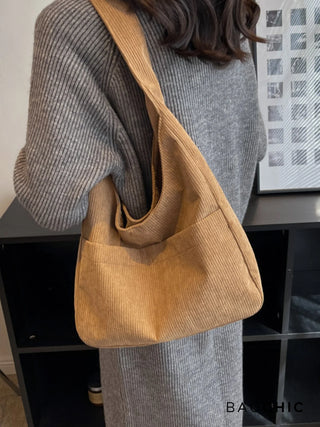 Sarah - Retro Corduroy Slouchy Tote Bag