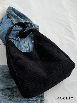 Sarah - Retro Corduroy Slouchy Tote Bag
