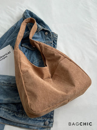 Sarah - Retro Corduroy Slouchy Tote Bag