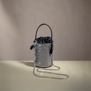Riley - Glamorous Evening Bucket Bag with Rhinestone Finish