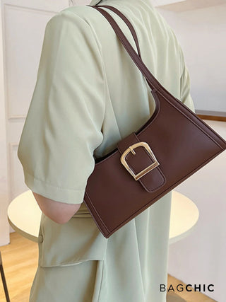 Millie - Sleek Belted Leather Shoulder Bag