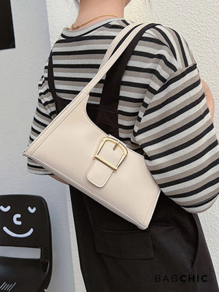 Millie - Sleek Belted Leather Shoulder Bag