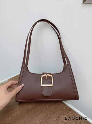 Millie - Sleek Belted Leather Shoulder Bag