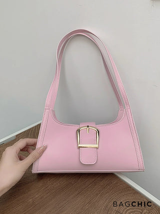 Millie - Sleek Belted Leather Shoulder Bag