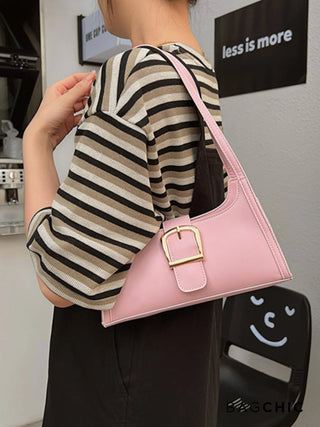 Millie - Sleek Belted Leather Shoulder Bag