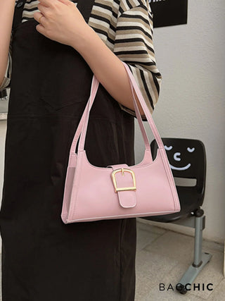 Millie - Sleek Belted Leather Shoulder Bag