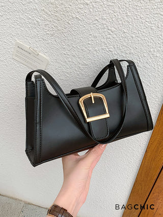 Millie - Sleek Belted Leather Shoulder Bag