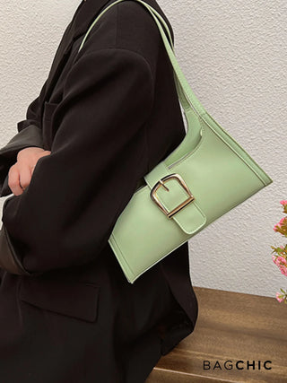 Millie - Sleek Belted Leather Shoulder Bag