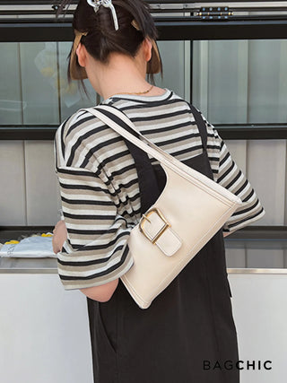 Millie - Sleek Belted Leather Shoulder Bag