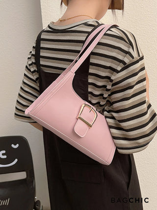 Millie - Sleek Belted Leather Shoulder Bag