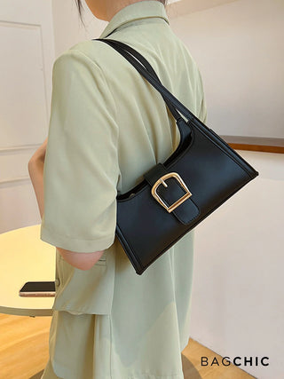 Millie - Sleek Belted Leather Shoulder Bag