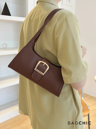 Millie - Sleek Belted Leather Shoulder Bag