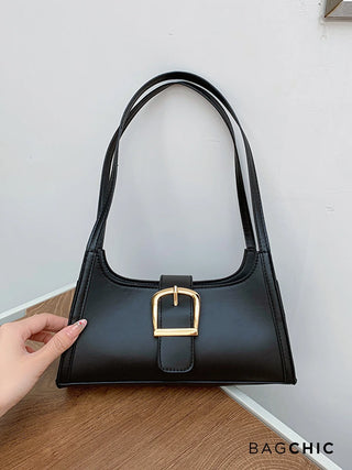Millie - Sleek Belted Leather Shoulder Bag