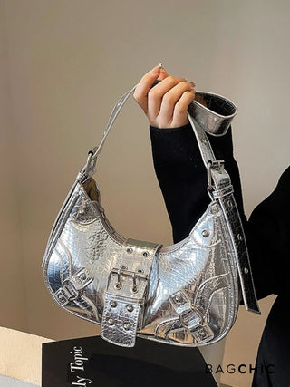 Bella - Sleek Leather Gothic-Inspired Buckle Bag