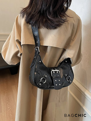 Bella - Sleek Leather Gothic-Inspired Buckle Bag