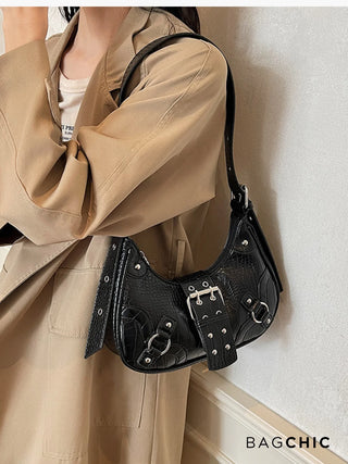 Bella - Sleek Leather Gothic-Inspired Buckle Bag