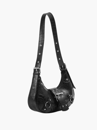 Bella - Sleek Leather Gothic-Inspired Buckle Bag