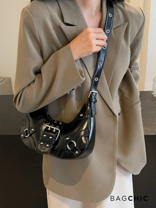 Bella - Sleek Leather Gothic-Inspired Buckle Bag