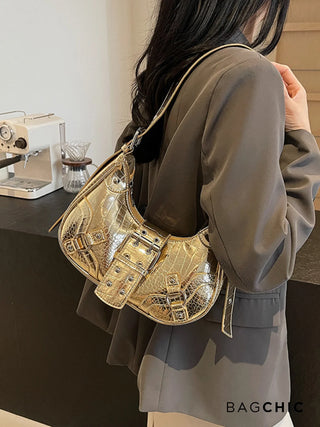 Bella - Sleek Leather Gothic-Inspired Buckle Bag