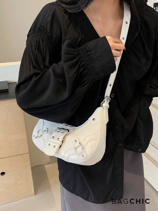 Bella - Sleek Leather Gothic-Inspired Buckle Bag