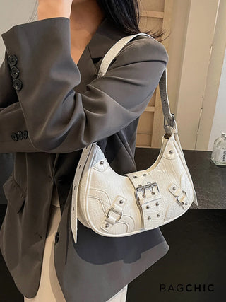 Bella - Sleek Leather Gothic-Inspired Buckle Bag