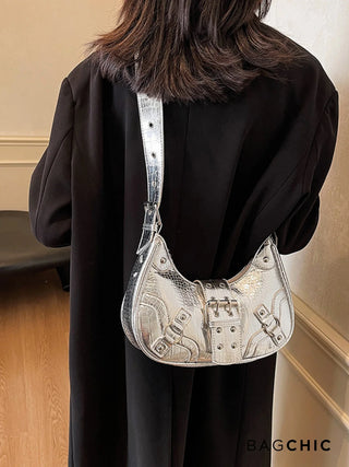 Bella - Sleek Leather Gothic-Inspired Buckle Bag