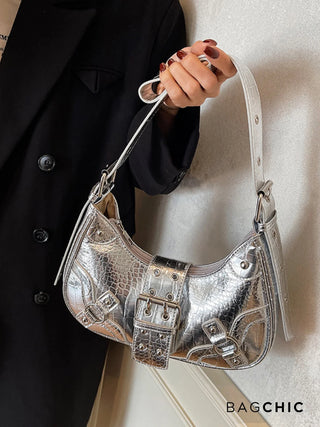 Bella - Sleek Leather Gothic-Inspired Buckle Bag