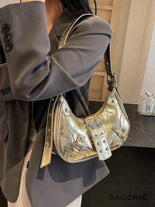 Bella - Sleek Leather Gothic-Inspired Buckle Bag