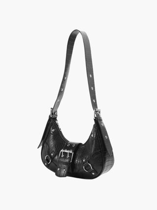 Bella - Sleek Leather Gothic-Inspired Buckle Bag