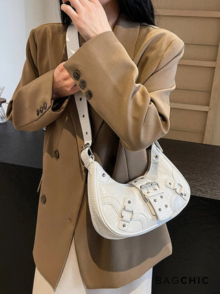 Bella - Sleek Leather Gothic-Inspired Buckle Bag