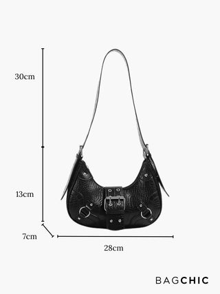 Bella - Sleek Leather Gothic-Inspired Buckle Bag