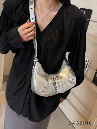 Bella - Sleek Leather Gothic-Inspired Buckle Bag