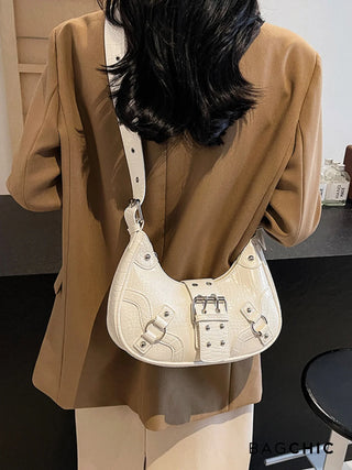 Bella - Sleek Leather Gothic-Inspired Buckle Bag