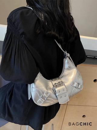 Bella - Sleek Leather Gothic-Inspired Buckle Bag