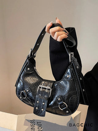 Bella - Sleek Leather Gothic-Inspired Buckle Bag