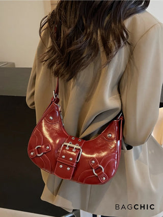 Bella - Sleek Leather Gothic-Inspired Buckle Bag