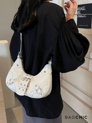 Bella - Sleek Leather Gothic-Inspired Buckle Bag