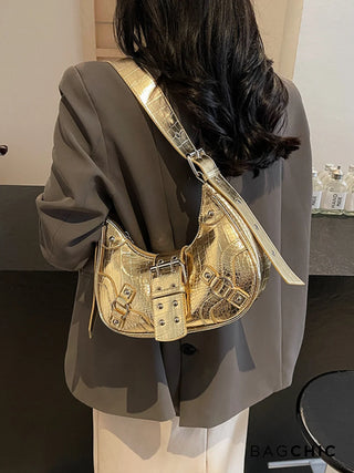 Bella - Sleek Leather Gothic-Inspired Buckle Bag