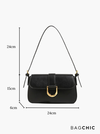 Josie - Sleek Leather Modern Flap Bag