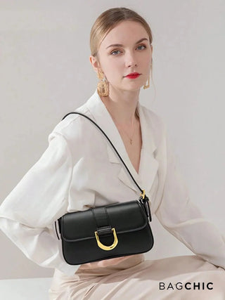 Josie - Sleek Leather Modern Flap Bag